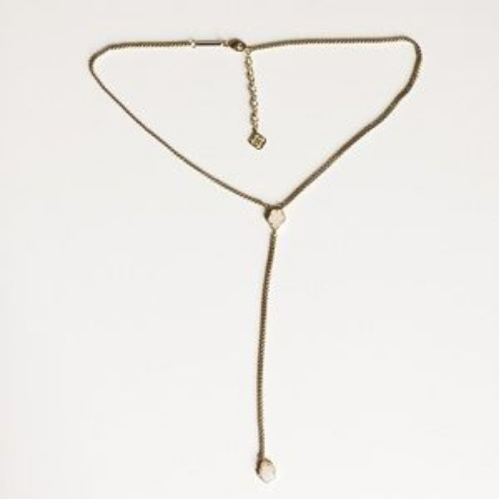 Kendra Scott Mason Y Necklace White & Gold